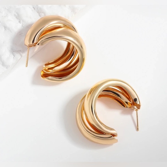 Double-Loop Hoop Earrings - Picture 3 of 6